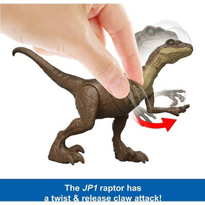 Jurassic World Jurassic Park I II and III Velociraptor Trilogy Set, 3 Action Figures with Attack