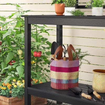 Utility Gardening Tool Tote with Horizontal Broken Stripes - Threshold