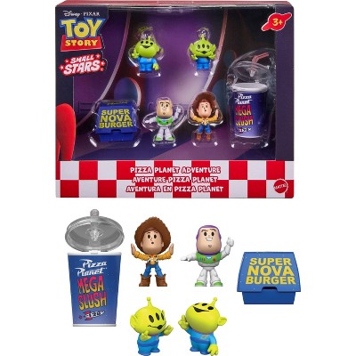 Disney and Pixar Toy Story Small Stars Pizza Planet Adventure, Stylized Woody & Buzz & 2 Aliens