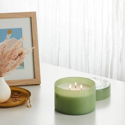 3-Wick Glass Jar Candle with Lid Cucumber Chill 11.5oz - Room Essentials
