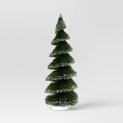 16" Christmas Spiral Sisal Tree Green/White Flock - Wondershop