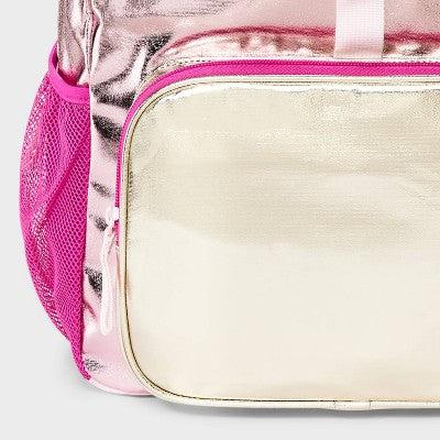 Kids' 16 Backpack - Cat & Jack Pink/Metallic Silver"