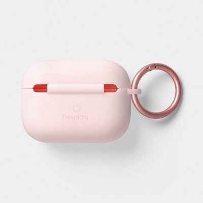 AirPods Pro (1/2 Generation) Silicone Case with Clip - heyday Cosmetic Pink