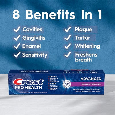 Crest Pro-Health Advanced Bacteria Protection Fluoride Toothpaste Mint - 5.1oz
