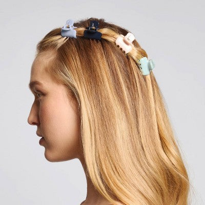 Kitsch-Mass Recycled Plastic Mini Cloud Claw Clips Set - Garden Bouquet - 8ct