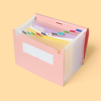13 Pocket Expanding File Folder Letter Size Pink - up&up