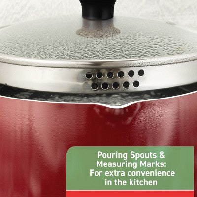 T-Fal 12pc Simply Cook Nonstick Cookware Set Red: Aluminum, Ergonomic Handles, Tempered Glass Lids, Oven-Safe to 350F (LOCAL PICKUP ONLY)