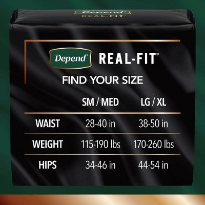 Depend Real Fit Incontinence Convenience Pack Underwear for Men - L/XL - Gray - 12ct