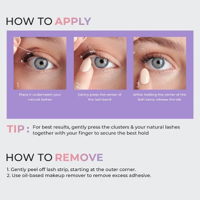 Impress Pre-Glued Lash Clusters - Classy Natural False Eyelashes - 4ct