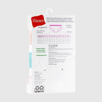 Hanes Originals Girls' 5pk Tween Hipster Underwear - colors may vary 16: Cotton Spandex Blend, Mid Rise, Knit