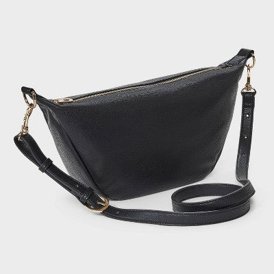 Essential Sling Crossbody Bag - Universal Thread Black: Shell, Removable Strap, 45.5" Max Length