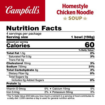 Campbell's Homestyle Chicken Noodle Soup Microwavable Mini Cups - 28oz/4pk: No Added Sugar, No High Fructose Corn Syrup