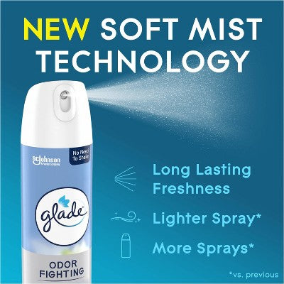 Glade Odor Fighting Soft Mist Aerosol Room Air Freshener - Clean Linen - 16oz/2ct