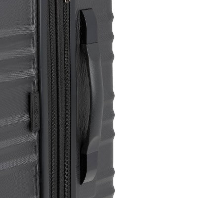 SWISSGEAR Checklite Medium Checked Spinner Suitcase - Black: Polyester Structured Luggage