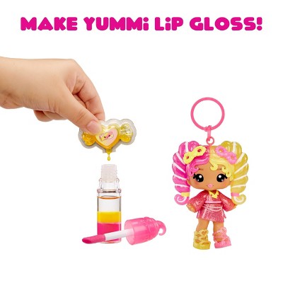 Yummiland Lip Gloss Doll: Mystery Color Change - Mila Mallows Includes DIY Lip Gloss + Removable Keychain