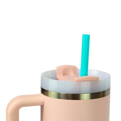 CharCharms 6pk 30oz Solid Water Bottle Straws: Reusable Polypropylene, Dishwasher-Safe, Pink Drinkware Accessories