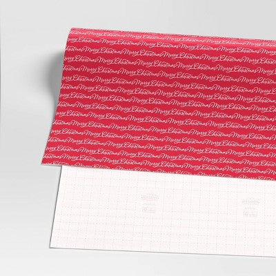 40" 220 sq ft Christmas Roll Wrap Merry Christmas on Red - Wondershop (LOCAL PICKUP ONLY)