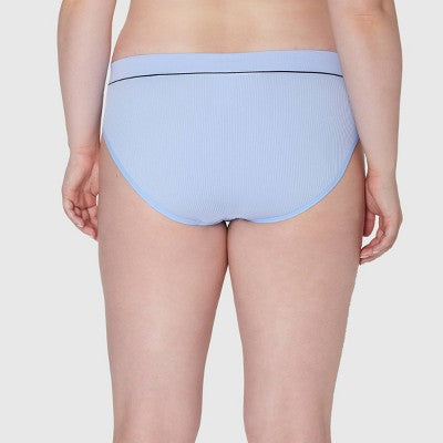Hanes Originals Women's 3pk Seamless Rib Bikini Underwear - Blue/Green/White XL
