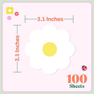 Post-it 3"x3" Hoppy Notes White and Yellow Daisy Flower Sticky Note Pad 100 Sheets