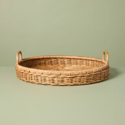 18" Round Rattan Decorative Tray - Hearth & Hand with Magnolia
