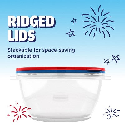 Rubbermaid 2pc TakeAlongs 15.7C/3.7L Serve Bowl Summer Food Storage Containers - Red/Blue