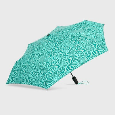 ShedRain Auto Open Auto Close Compact Umbrella - Escape: Telescoping Shaft, Abstract Pattern, 54" Span
