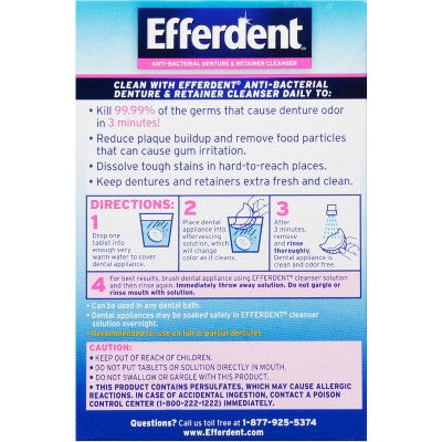 Efferdent Anti-Bacterial Denture Cleanser Tablets - 126ct