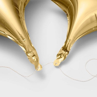3ct Gold Quadrangle Star Shaped Foil Balloons - Spritz