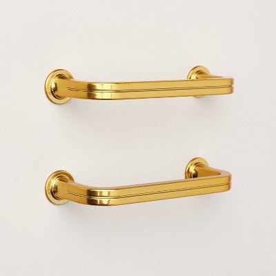 3.75" Classic Etched Drawer Pulls Brass Plated (Set of 2) - Hearth & Hand with Magnolia
