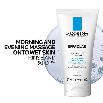La Roche Posay Effaclar Acne Face Cleanser Medicated Gel Face Cleanser with Salicylic Acid for Acne Prone Skin - 1.69 fl oz