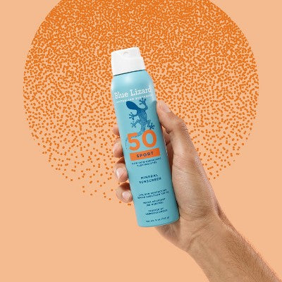 Blue Lizard Sport Mineral Sunscreen Spray - SPF 50+ - 5oz: Whole Body, Paraben-Free, Vegan, Unscented