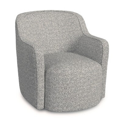 HomePop Upholstered Swivel Accent Chair White/Gray Boucle (LOCAL PICKUP ONLY)