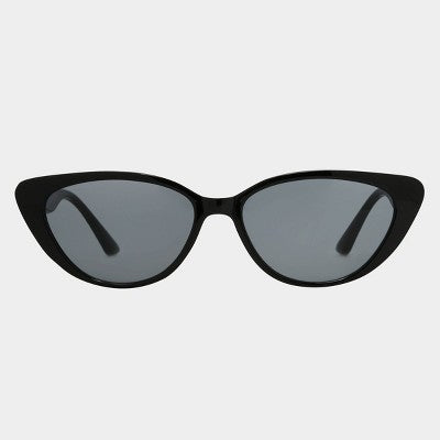 Women's Plastic Cateye Sunglasses - Universal Thread Black: Scratch-Resistant, UV Protection, Recycled Frame