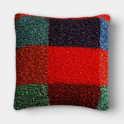 Square Chalet Plaid Printed Boucle Throw Pillow - Room Essentials