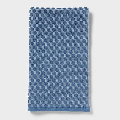 6pc Performance Plus Textured Dot Bath Towel Set Blue - Threshold
