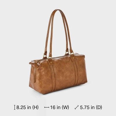 Faux Leather Distressed Satchel Bag - Universal Thread Copper