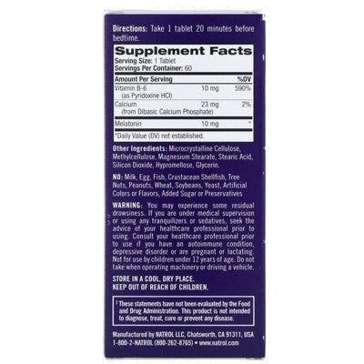 Natrol Dietary Supplements Melatonin Advanced Time Release 10 mg Tablet 60ct