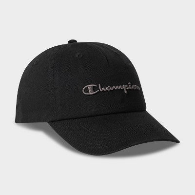 Champion Adult Script Twill Baseball Hat - Black