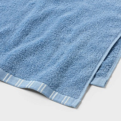 6pc Everyday Striped Dorm Towel Set Blue/White - Room Essentials