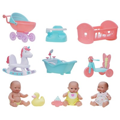 JC Toys Lots to Love Babies 5" Mini Doll House with Dolls and Accessories