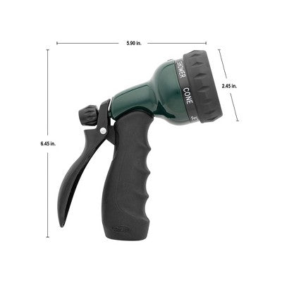 Orbit 7-Pattern Metal Rear Trigger Hose Nozzle Green/Black