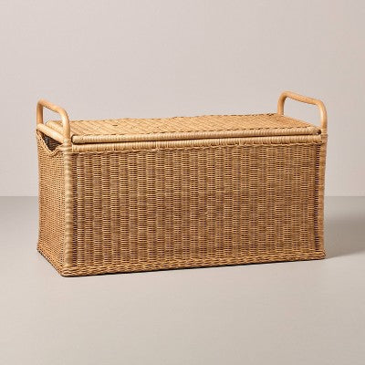 40"x18" Oversized Rectangle Rattan Woven Blanket Chest - Hearth & Hand with Magnolia (LOCAL PICKUP ONLY)