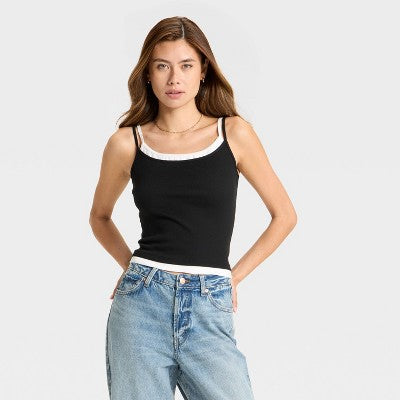 Women's Layered Cami - Wild Fable Black XS