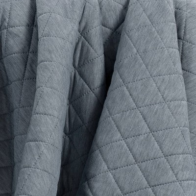 Quilted Jersey Throw Blanket with Faux Shearling Reverse Heathered Gray - Room Essentials