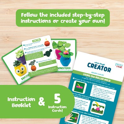 Chuckle & Roar Whoa Dough Slide & Shape Plant Creator Air Dry Clay Kit with Roller Mold System 10 Colors Ages 5+