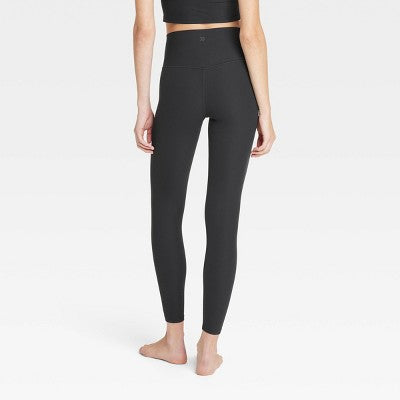 Women's Everyday Soft High-Rise Ribbed 7/8 Leggings - All In Motion Black XS