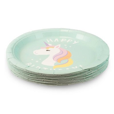 20ct 9.8" Unicorn 'Happy Birthday' Dinner Plates