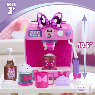 Disney Jr. Minnie Mouse Rise and Shine Bowrista Set 10" Play Espresso Machine Ages 3 and Up
