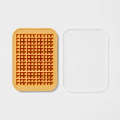 Silicone Crushed Ice Tray with Lid Mustard Yellow - Room Essentials