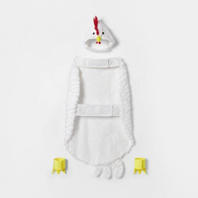Halloween Full Body White Chicken Dog Costume - M - Hyde and EEK! Boutique